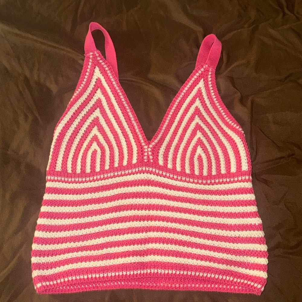 Primark Pink/White Stripped Knit Top